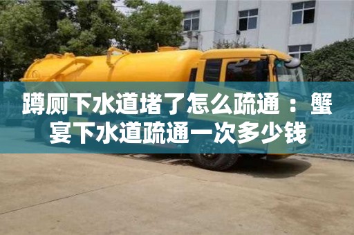 蹲廁下水道堵了怎么疏通 ：蟹宴下水道疏通一次多少錢