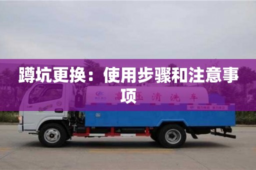 北京蹲坑更換：使用步驟和注意事項