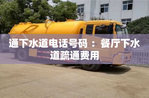 通下水道電話號碼 ：餐廳下水道疏通費用