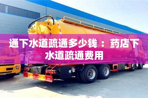 北京通下水道疏通多少錢 ：藥店下水道疏通費用