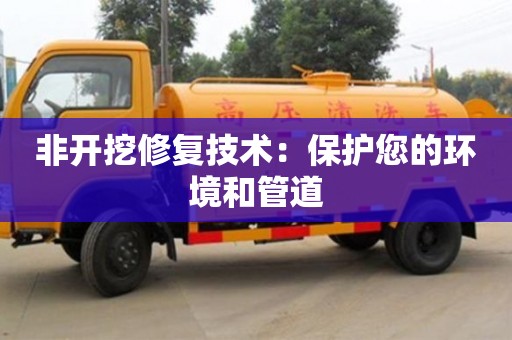 廈門非開挖修復技術：保護您的環境和管道