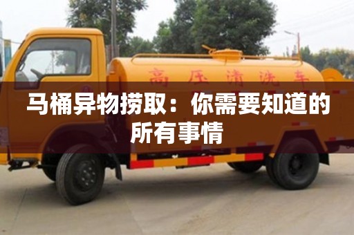 南京馬桶異物撈取：你需要知道的所有事情
