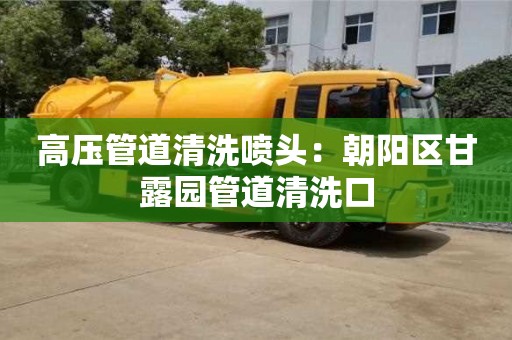 北京高壓管道清洗噴頭：朝陽區甘露園管道清洗口